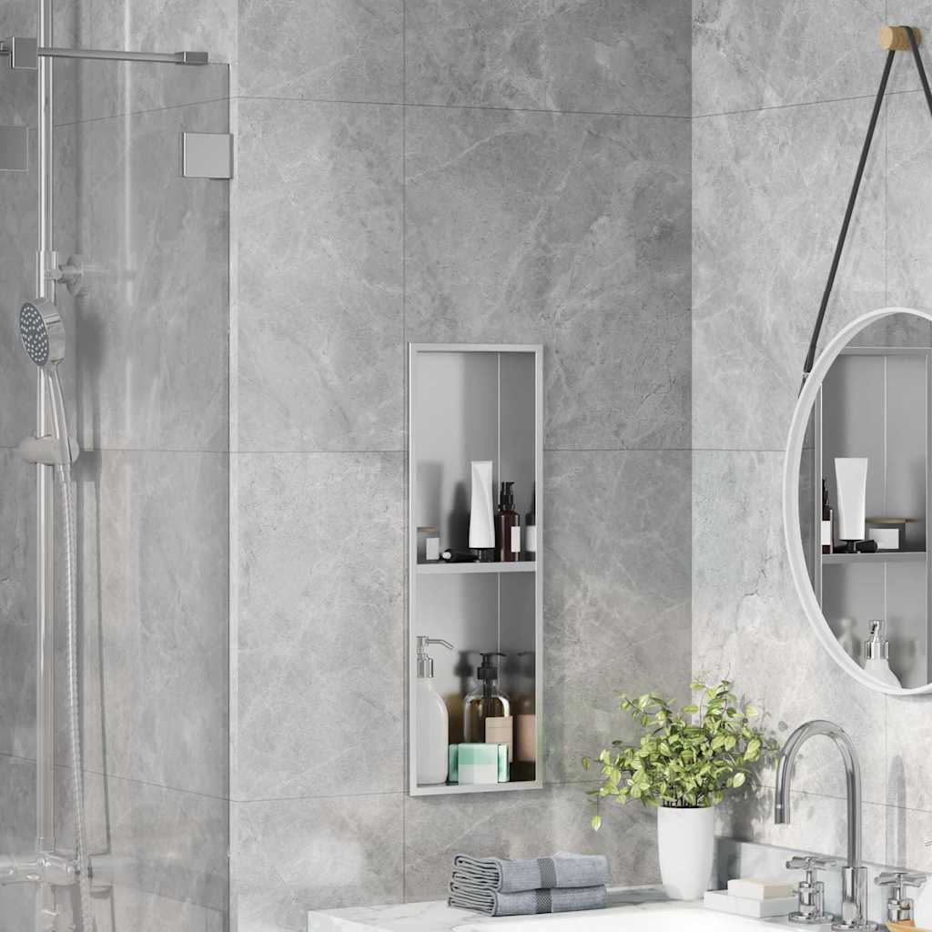 Vidaxl douche niche zilver 60 x 20 x 9,5 cm roestvrij staal