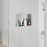 Vidaxl douche niche zilver 45 x 30 x 9,5 cm roestvrij staal