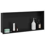 Vidaxl douche niche zwart 75 x 30 x 9,5 cm roestvrij staal