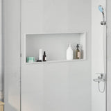 Vidaxl douche niche wit 75 x 30 x 9,5 cm roestvrij staal