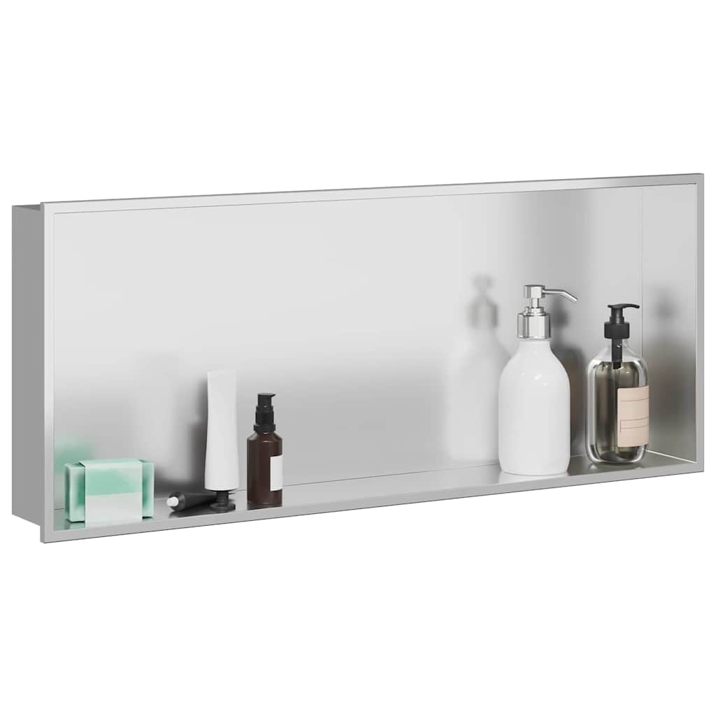 Vidaxl douche niche zilver 75 x 30 x 9,5 cm roestvrij staal