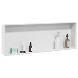 Vidaxl douche niche wit 90 x 30 x 9,5 cm roestvrij staal