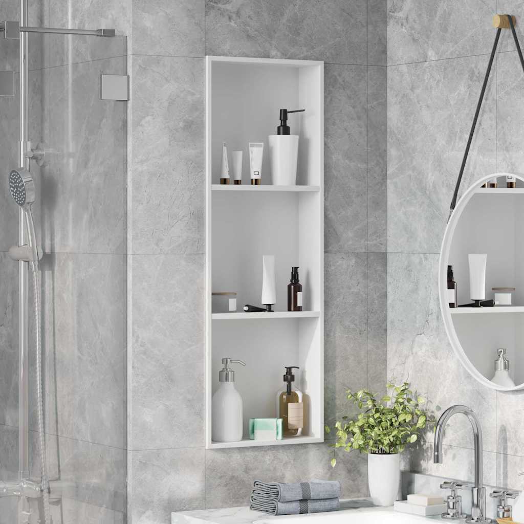 Vidaxl douche niche wit 90 x 30 x 9,5 cm roestvrij staal