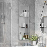 Vidaxl douche niche zilver 90 x 30 x 9,5 cm roestvrij staal