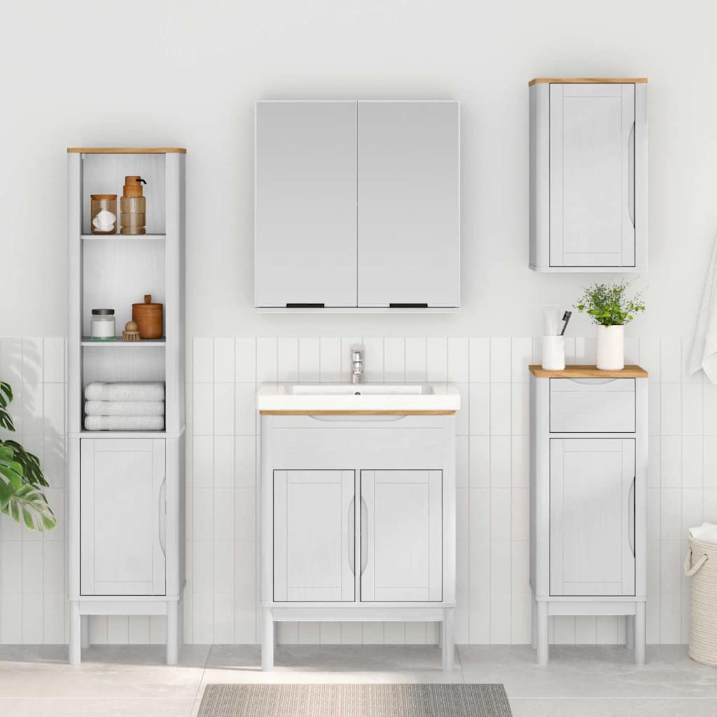 Vidaxl badkamer wandkast floro wit 35 x 30 x 60 cm massief vurenhout