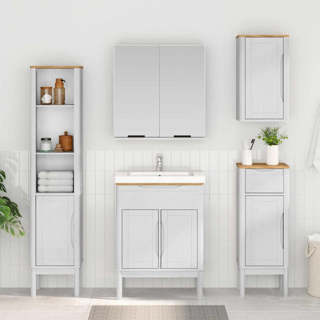 Vidaxl badkamer wandkast floro wit 35 x 30 x 60 cm massief vurenhout