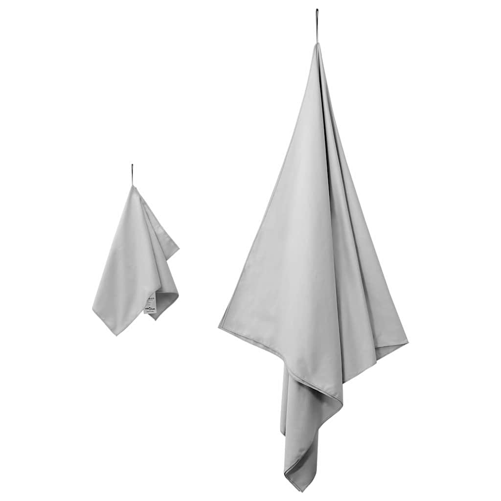 Vidaxl set van sporthanddoeken 2 pcs grijs stof
