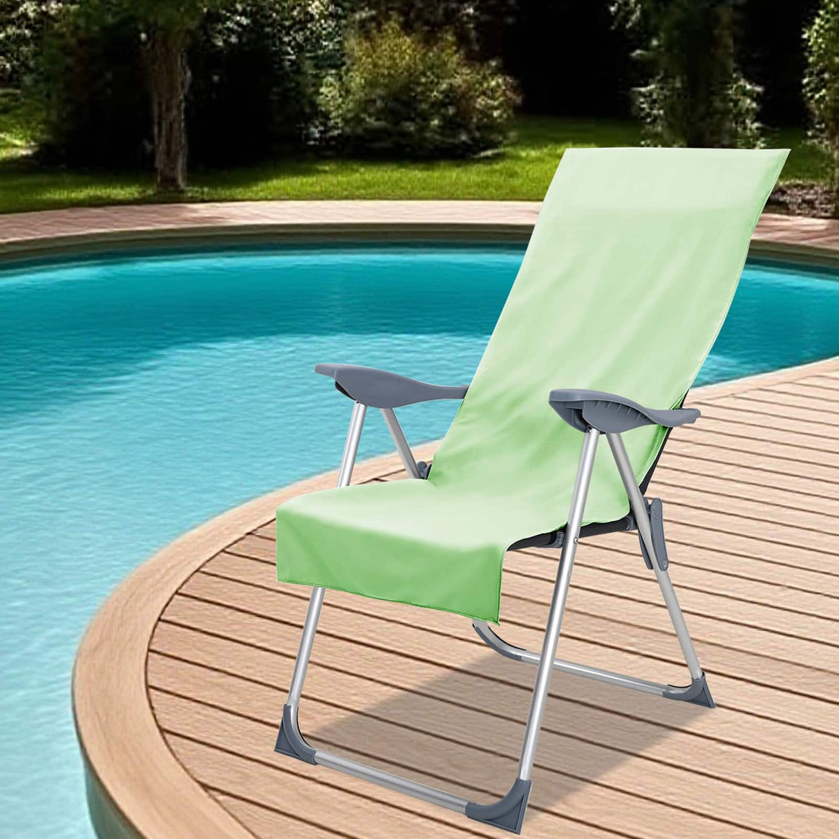 Vidaxl buiten stoel handdoeken 2 pcs groen 130 x 60 cm