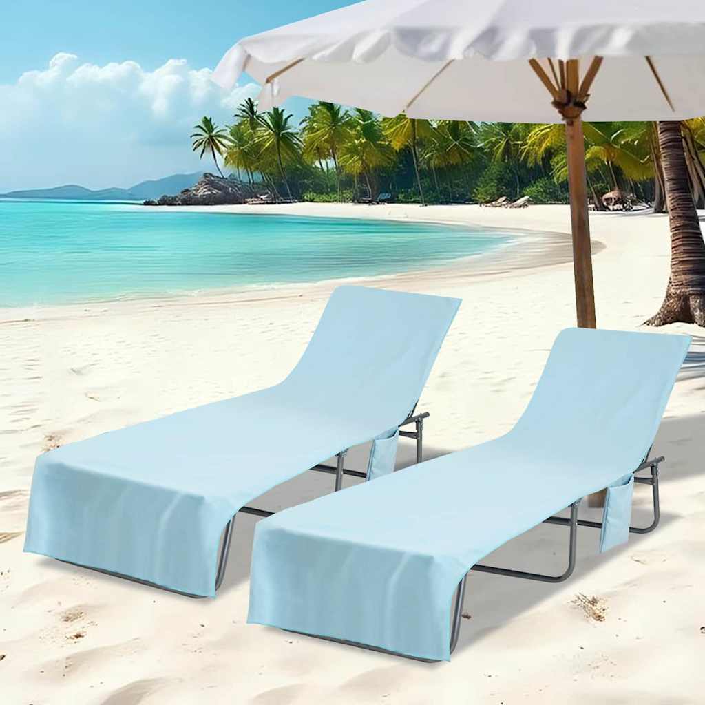 Vidaxl ligbedhanddoeken 2 st blauw 210 x 75 cm