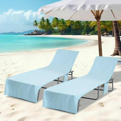 Vidaxl ligbedhanddoeken 2 st blauw 210 x 75 cm