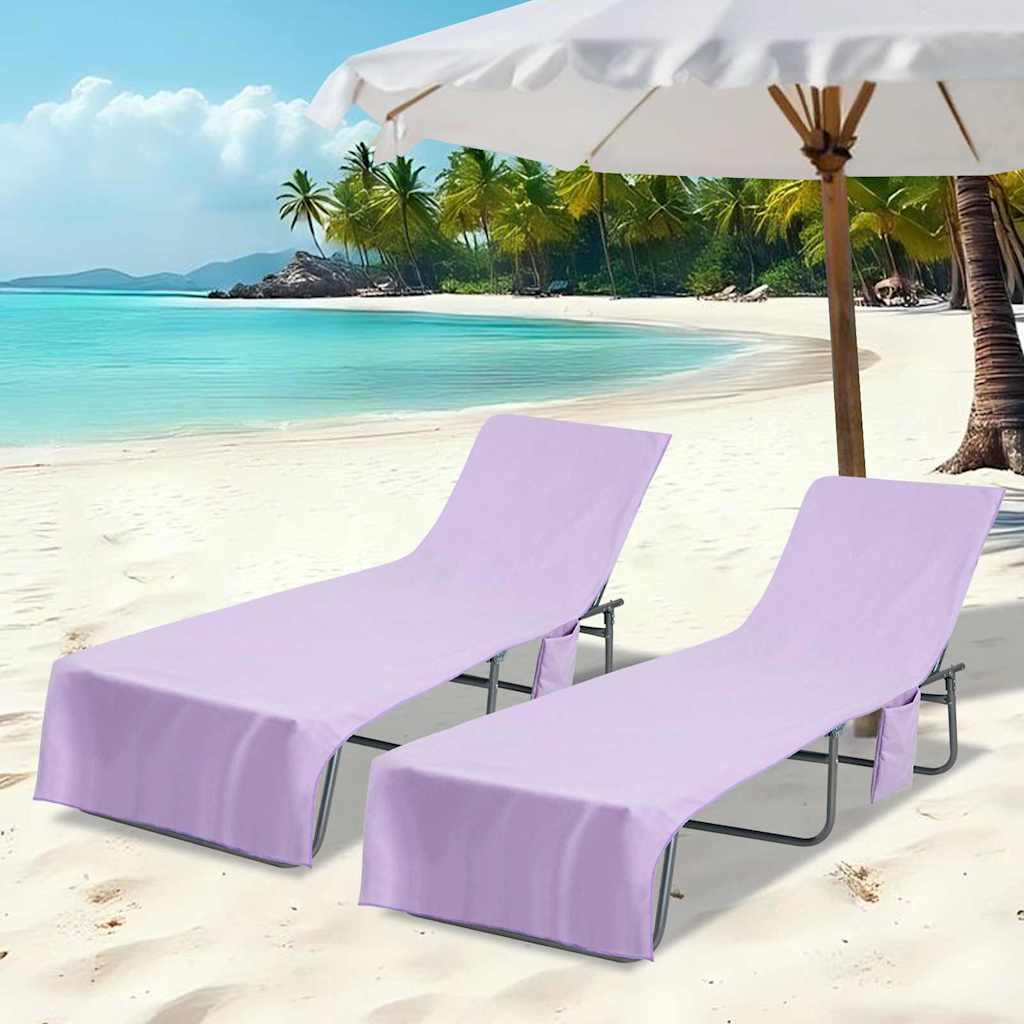 Vidaxl ligbedhanddoeken 2 st paars 210 x 75 cm