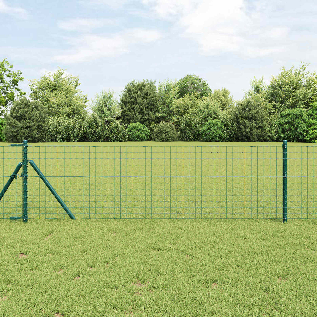 Vidaxl afrasteringspaal 12 pcs groen 70 cm poedergecoat staal