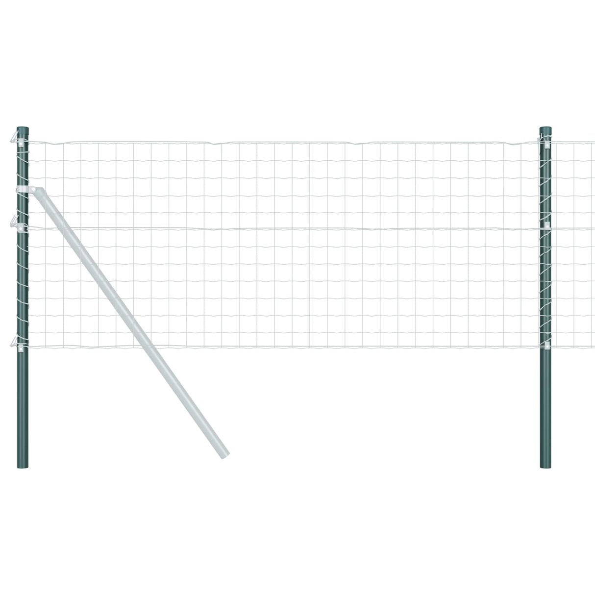 Vidaxl afrasteringspaal 2 pcs groen 90 cm poedergecoat staal
