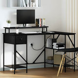 Vidaxl bureau zwart eiken 120 x 79 x 86,5 cm bewerkt hout