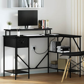 Vidaxl bureau zwart eiken 120 x 79 x 86,5 cm bewerkt hout