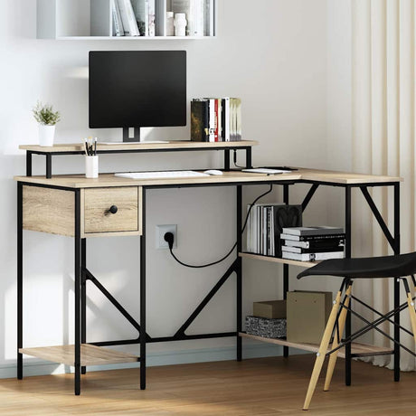 Vidaxl bureau sonoma eiken 120 x 79 x 86,5 cm bewerkt hout