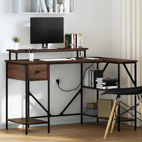 Vidaxl bureau bruin eiken 120 x 79 x 86,5 cm bewerkt hout