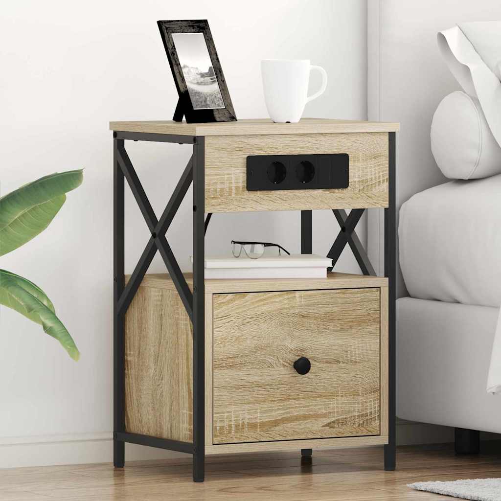 Vidaxl nachtkastje sonoma eiken 40 x 31 x 60 cm bewerkt hout