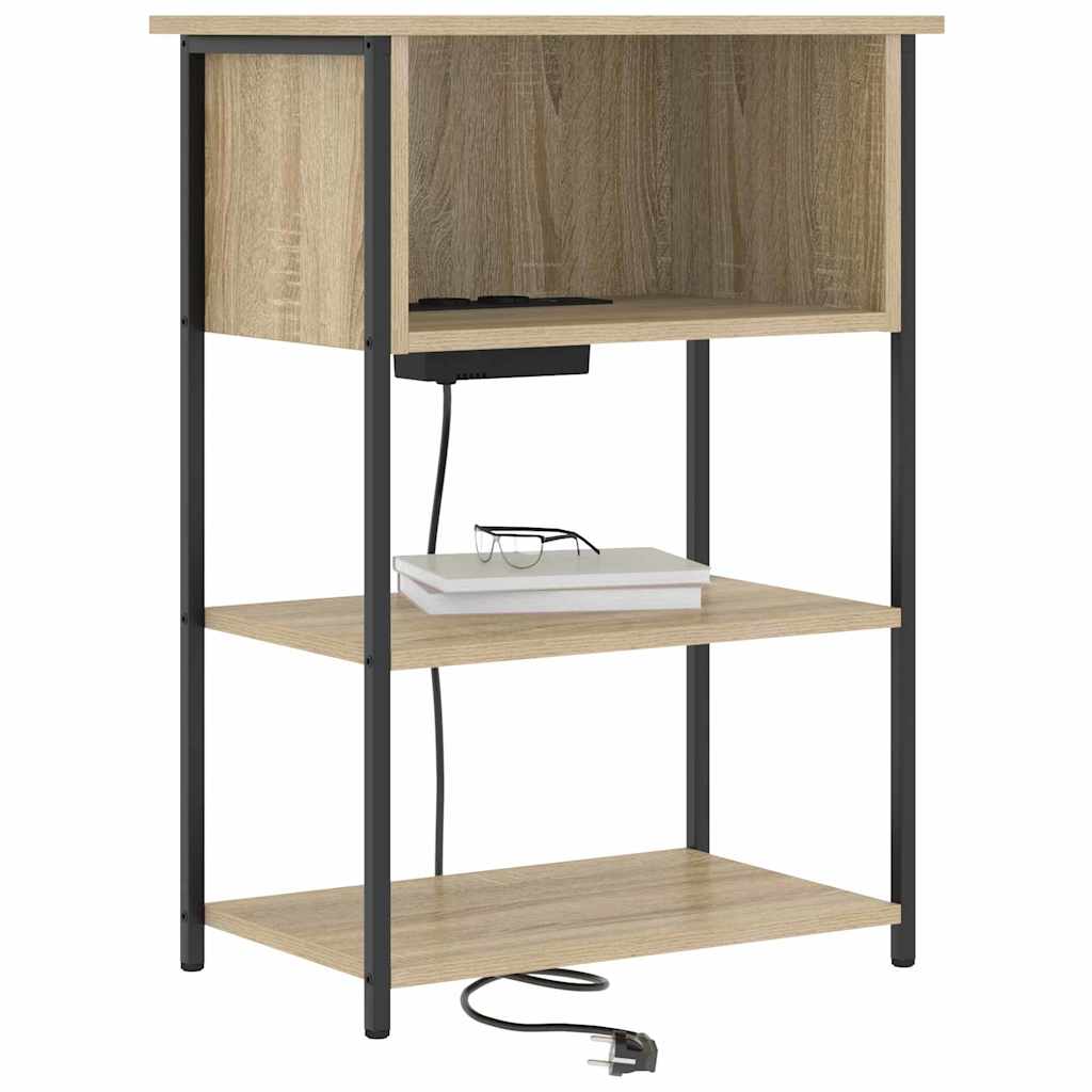 Vidaxl nachtkastje sonoma eiken 55 x 31 x 76 cm bewerkt hout