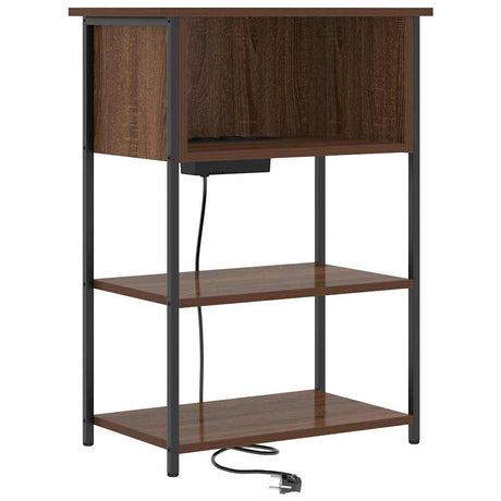 Vidaxl nachtkastje bruin eiken 55 x 31 x 76 cm bewerkt hout