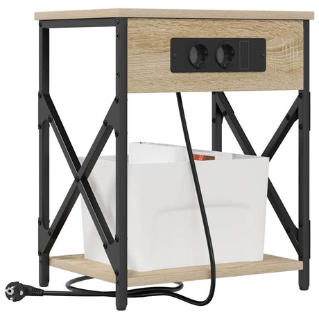 Vidaxl nachtkastje sonoma eiken 41 x 31 x 51 cm bewerkt hout