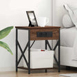 Vidaxl nachtkastje bruin eiken 41 x 31 x 51 cm bewerkt hout