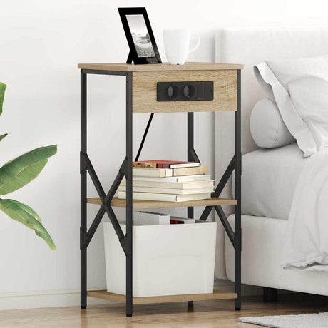 Vidaxl nachtkastje 2 st sonoma eiken 41 x 31 x 76 cm bewerkt hout