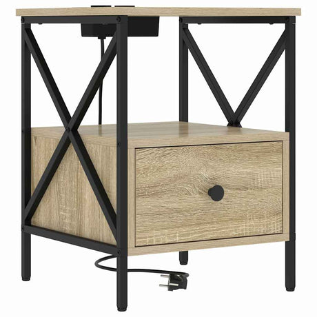 Vidaxl nachtkastje sonoma eiken 41,5 x 40,5 x 55 cm bewerkt hout