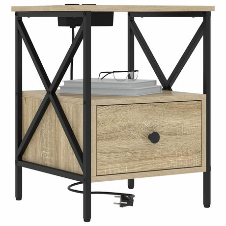 Vidaxl nachtkastje sonoma eiken 41,5 x 40,5 x 55 cm bewerkt hout