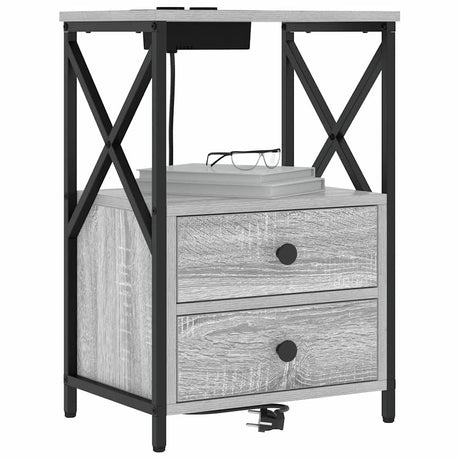 Vidaxl nachtkastje grijs sonoma 40 x 31 x 60 cm bewerkt hout