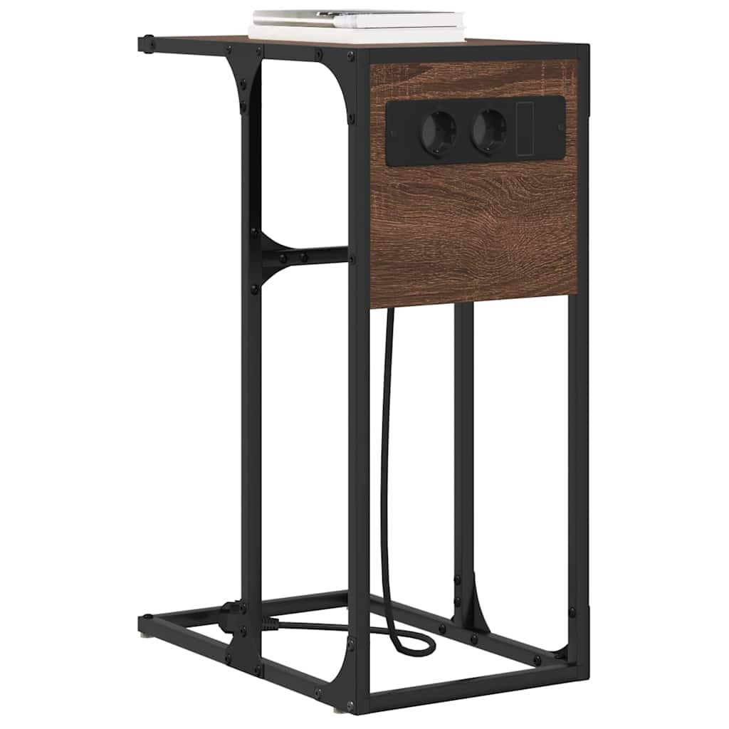 Vidaxl nachtkastje bruin eiken 41,5 x 26 x 60,5 cm bewerkt hout