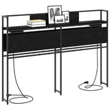 Vidaxl opberghoofdbord zwart eiken bewerkt hout