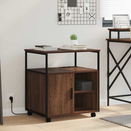 Vidaxl kast met oplaadstation 61 x 46 x 67 cm bewerkt hout bruin eiken