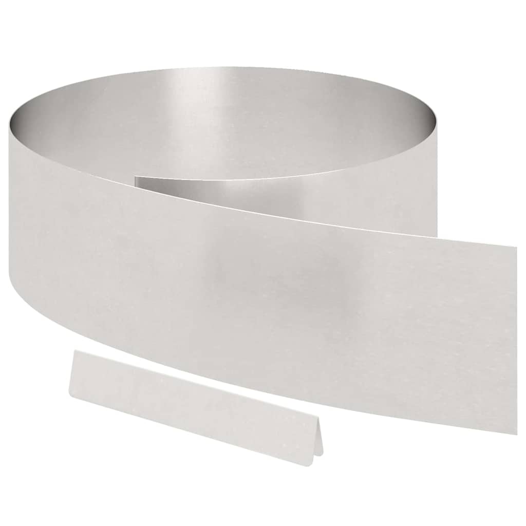Vidaxl tuinrand zilver 450 x 0.05 x 15 cm roestvrij staal