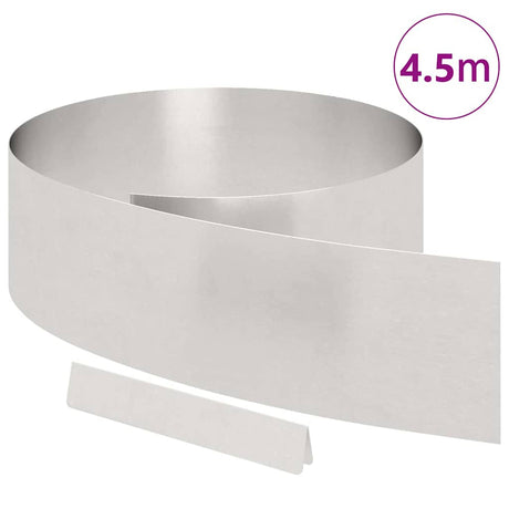 Vidaxl tuinrand zilver 450 x 0.05 x 15 cm roestvrij staal