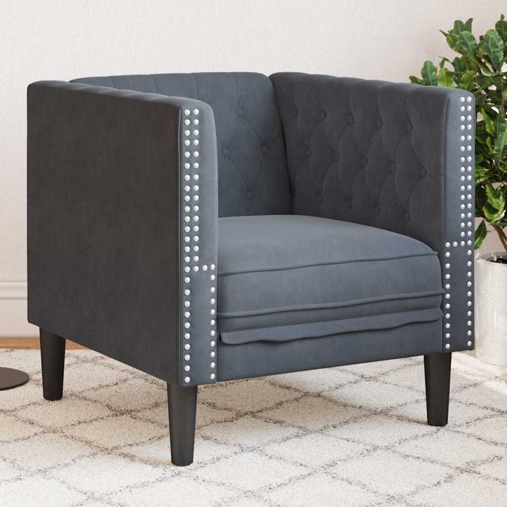 Vidaxl bank donkergrijs 74,5 x 71 x 70,5 cm fluweel