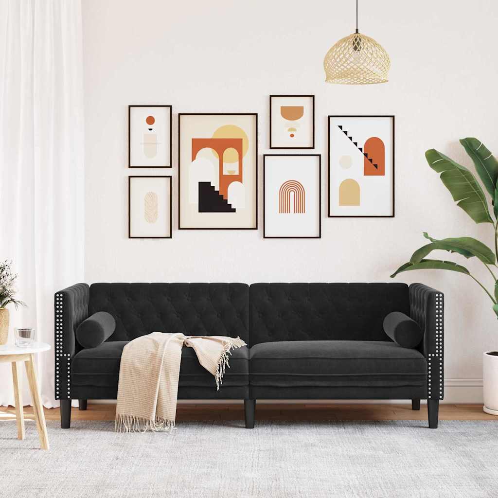 Vidaxl bank zwart 194 x 74,5 x 70,5 cm fluweel