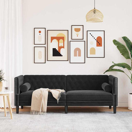 Vidaxl bank zwart 194 x 74,5 x 70,5 cm fluweel