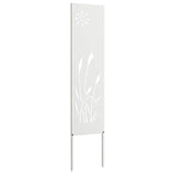 Vidaxl tuin privacy screen fretwerk wit 32 x 140 cm koudgewalst staal