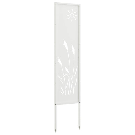 Vidaxl tuin privacy screen fretwerk wit 32 x 140 cm koudgewalst staal