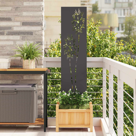 Vidaxl tuin privacy screen zwart 32 x 140 cm koudgewalst staal