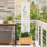 Vidaxl tuin privacy screen bloemen wit 32 x 140 cm koudgewalst staal