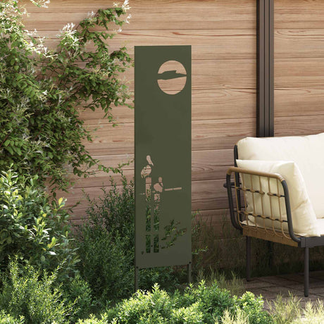 Vidaxl tuin privacy screen olijfgroen 32 x 140 cm koudgewalst staal