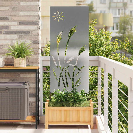 Vidaxl tuin privacy screen fretwerk zilver 50 x 140 cm roestvrij staal