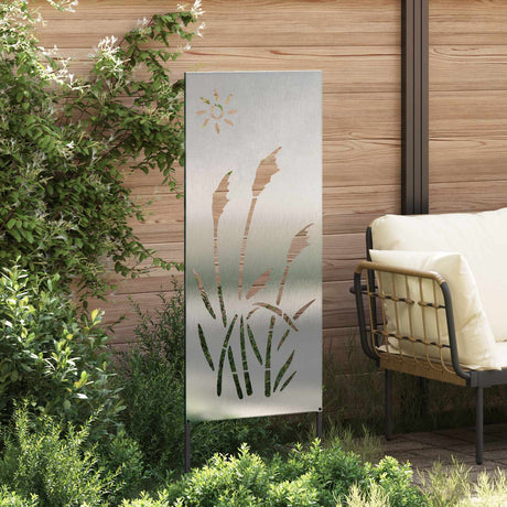 Vidaxl tuin privacy screen fretwerk zilver 50 x 140 cm roestvrij staal