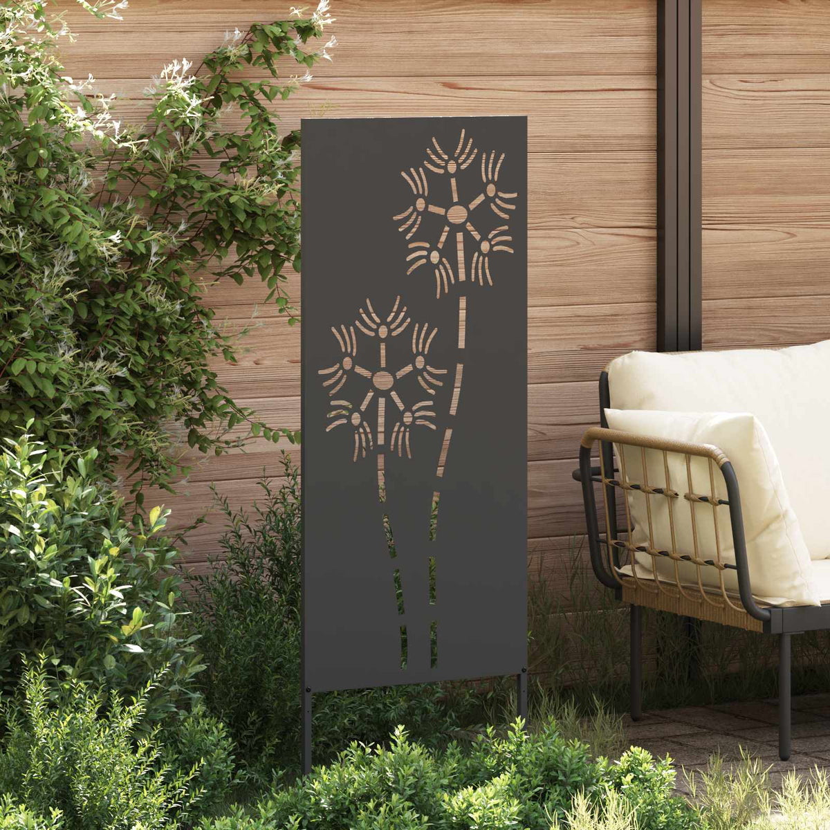 Vidaxl tuin privacy screen zwart 50 x 140 cm koudgewalst staal