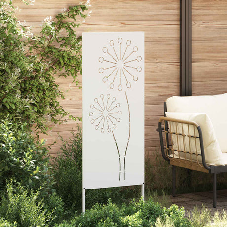 Vidaxl tuin privacy screen fretwerk wit 50 x 140 cm koudgewalst staal