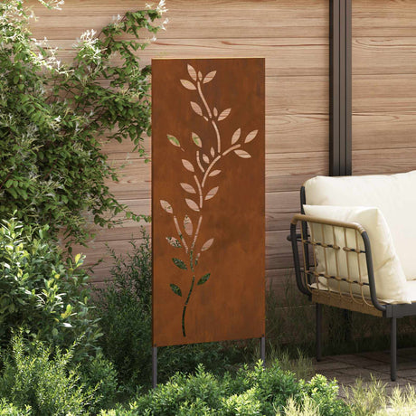 Vidaxl tuin privacy screen bloemen roestig 50 x 140 cm weervast staal