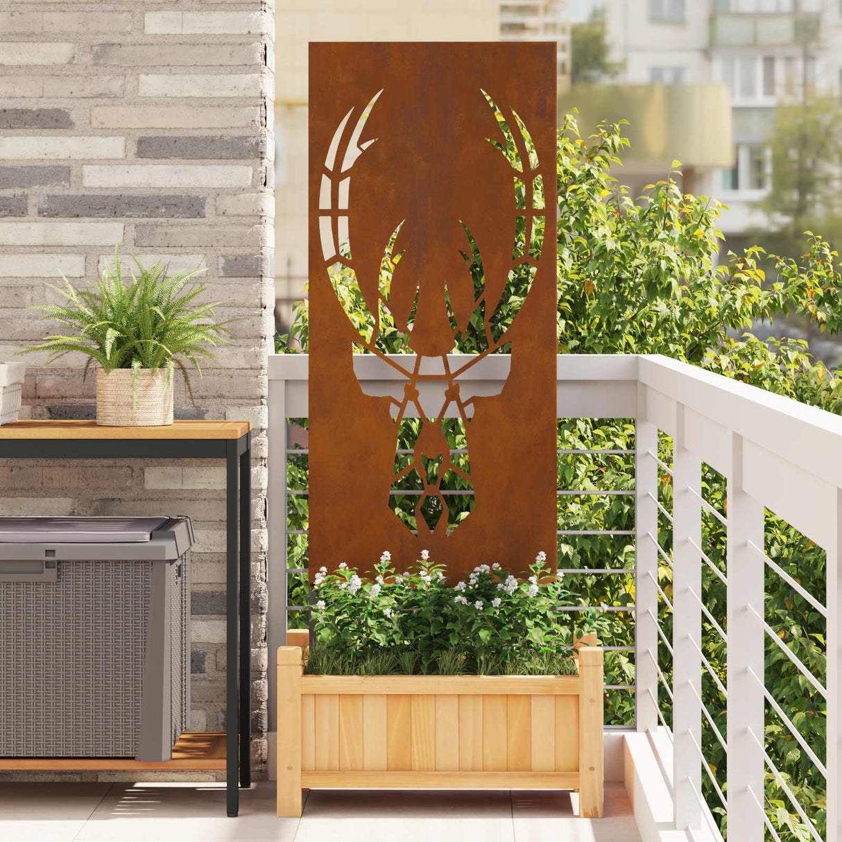 Vidaxl tuin privacy screen dierenprint roestig 50 x 140 cm cortenstaal