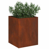 Vidaxl tuin bloempot cortenstaal 32 x 32 x 40 cm cortenstaal
